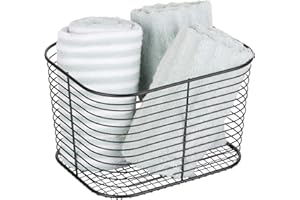 ‎IDESIGN iDesign Vienna Aufbewahrungskorb, großer Badkorb aus Metall zur Kosmetikaufbewahrung oder für Handtücher, mattschwarz