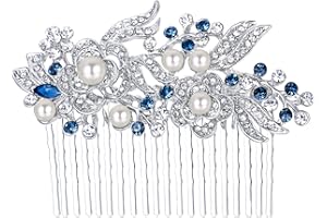 EVER FAITH® un Jardin Fleuri- Peignes Elégant Cristal Autrichien Perle Artificielle Couleur Ivoirin