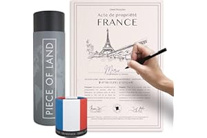 happylandgifts® Véritable parcelle de Terre - France | Cadeau Unique pour la Famille, fiancée, Petit ami, Les Amoureux | Certificat de propriété foncière personnalisé | Cadeaux français | Paris