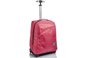 Trolley Invicta, Benin Eco-Material, Rosa, 2 in 1 con Spallacci per uso Zaino