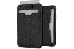Vaultskin CHELSEA, cienki, minimalistyczny męski portfel, skórzany, z blokadą RFID, przednia kieszeń na karty kredytowe, Matowy czarny, Jeden rozmiar