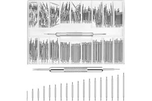 AIOUHMYM 380 Pcs Outil Montre Bracelet, Barrettes à Ressort Montre, Tige Montre Acier Inoxydable, Montre Barre à Ressort, Kit Reparation Montre, Kit de Réparation pour Bracelet de Montre Accessoire(8-26mm)