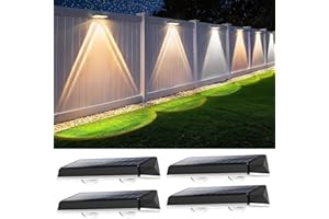 Delaiglow Applique Murale Extérieur Solaire Étanche IP67, 4 Unité Lumiere Solaire Exterieur Blanc avec 3 Modes Lampe Solaire Exterieur Puissante pour Cour, Jardin et Clôture