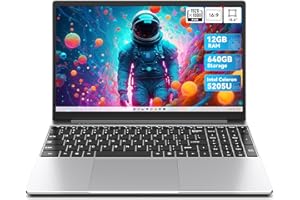 jumper 15.6 inch Laptop with Office 365, HD Display Laptops, 12GB RAM 640GB (512G SSD+128G eMMc) Notebook, 5000mAh Battery, 5205U Processor, Keyboard Film UK, Suitable for Business and Students