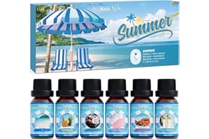 ‎SOULORIGIN SoulOrigin Summer Essential Oils Set, Fragrance Oil Gift Set for Oil Diffuser, Fragrance Oils for Soap Candle Making, 6 x 10 ml, Sea Breeze, Pineapple, Watermelon, Coconut, Pink Beach and Pina Colada