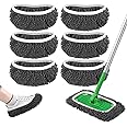 Reusable Wet Pads Refill for Swiffer Sweeper Mop - Dry Sweeping Cloths & Wet Mopping Cloths for Household Cleaning - Washable Microfiber Mop Pads for Floor Cleaning, 6 Pack (Mop is not Included)