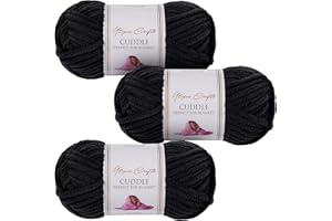 Utopia Crafts Cuddle Super Chunky Chenille Yarn Heavy Metal 100g 60m Ball, Fluffy, Soft & Easy to Use, Perfect for Crochet & Knitting, Machine Washable, Beginner-Friendly Wool Alternative - Pack of 3
