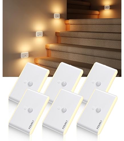 HOTUT Luce Notturna con Sensore di Movimento, 6 Pezzi LED Luce Notturna Ricaricabile USB, AUTO/ON/OFF Luci LED Colorate RGB, Bambini a Magnete Incorporato per Cucina, Scale, Corridoi