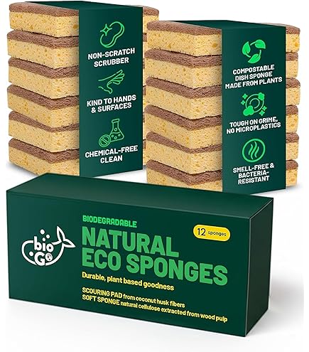 Composty Loofah Sponzen Wassen | Prijswinnaar | 6-pack | Eco Keukenspons | Krasvrije Scheurblokken | Composteerbaar & Plasticvrij | Cellulose Vaatwasspons | Biologisch Afbreekbare Huishoudelijke