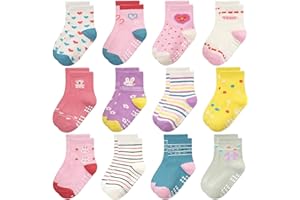 Yafane 12 paia Calze Bambino in Cotone Respirante Multisize da 0 a 7 Anni Calze per Neonato Unisex Calzini per Bambina e Bambino e Ragazzi Ideale Regalo