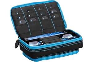 Casemaster Plazma Plus - Estuche para 3 Dardos para Dardos Suaves y de Punta de Acero, Cuenta con un Gran Bolsillo Frontal para Dispositivos móviles, Tubo de Almacenamiento Integrado y Bolsillos para