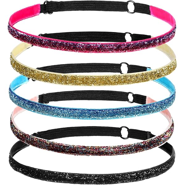 4 Glitzer-Haarreifen Damen – Strass-Stirnbänder, Elastisch, Verstellbar, Für Party & Alltag