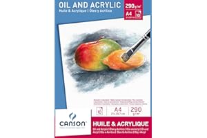 Canson Bloc Huile/Acrylique 200005785 Papier à dessin Blanc