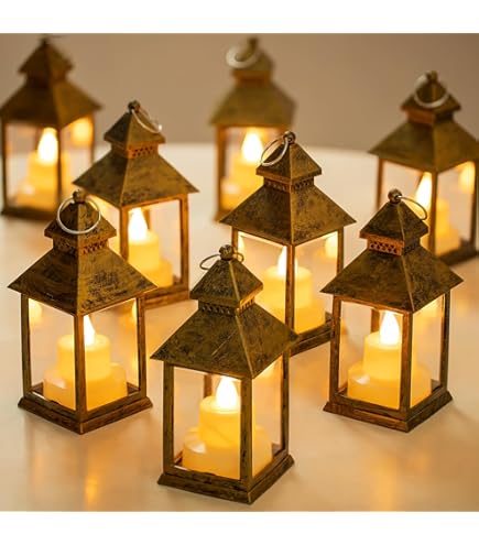 Lanterne Decorative 2 Pezzi Con Candele - Portacandele Da Tè Sospesi Per Interni Ed Esterni - Foto 8