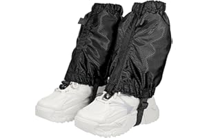 VORCOOL 1 Pair Snow Gaiters Lightweight Waterproof Ankle Gaiters for Outdoor Hiking Climbing (Black)