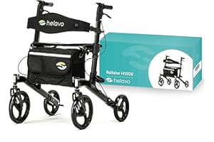 HELAVO Deambulatore per Anziani Superiore - Rollator Alluminio Regolabile Individualmente - Perfetto per la Casa e l'Esterno