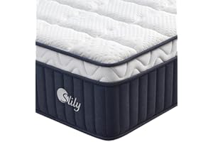 slily 12 Inch Double Mattresses for Back Pain, 4ft 6 Hybrid Mattress with Supportive & Comfortable, 7-Zone Pocket Sprung Memory Foam Cooling Bed Mattress, 30cm Deep Medium Firm 135 X 190cm
