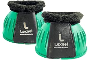 LEXNEL Rubber Bell Boots, Durable Bell Boots for Horse – Superior Hoof Protection and Comfort (Green, XL)