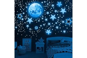 TARKLANDA Pegatinas Pared Decorativas Luminoso Pegatinas de Pared 1049 PCS Luna Estrellas Fluorescente Decoración de Pared Dormitorio de Niños, DIY Decoración de la Habitación Para Chico Niña Bebé Infantiles