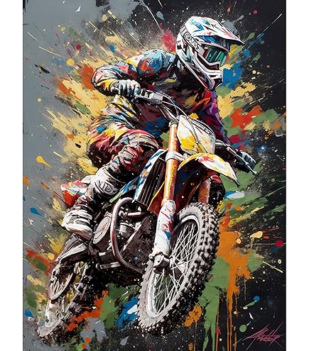 Canvas Print Wall Art Bmx Bike Mounted And Stretched Box Frame Picture Home Decor For Kitchen Living Dining Room Bedroom Hallway Multi Colour 30x20 Inch