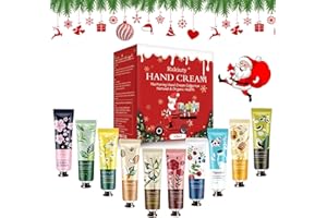 TUKNON Set Creme Mani Natale,Crema Mani,Crema Mani,Crema Mani Riparatrice,10 Pcs Crema Mani Ldratante,Fragranza Vegetale Naturale Crema per le Mani Crema Idratante per le Mani Formato da Viaggio,Non Unge