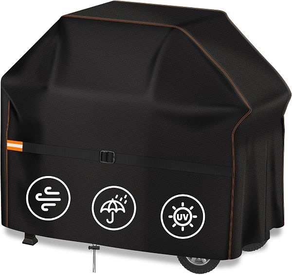 Enzeno BBQ Cover Waterproof,145x61x120cm Barbecue Covers,Gas Grill Cover 210D Oxford Fabric,Outdoor Barbeque Cover for Weber,Char Broil,Brinkmann,Outback Barbecues dustproof& UV - 1