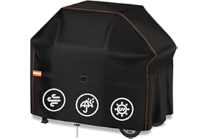 Enzeno BBQ Cover Waterproof,145x61x120cm Barbecue Covers,Gas Grill Cover 210D Oxford Fabric,Outdoor Barbeque Cover for Weber,