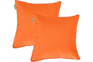 Gardenista Cojín de Muebles para Jardín | Cojines Silla Jardin | Relleno de Miga de Espuma para Uso Externo | Resistente al Agua | 45 x 45 cm | Paquete de 2 (Naranjado)