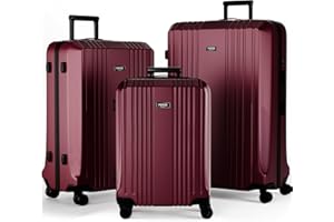 FERGÉ Kofferset 3 TLG Hartschale mit TSA-Zahlenschloß Cannes Reisekoffer Trolley-Set (Handgepäck, L, XL) 3er Set Hartschalenkoffer Roll-Koffer 4 sanfte Rollen robuster Polycarbonat Koffer
