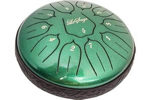LeSage buddha stones steel tongue drum 6 inch 11 Note Healing Instruments Ethereal Drum percussion instruments for adults Yoga Meditation Green