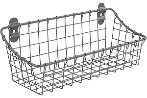 Spectrum Diversified Vintage Cabinet & Wall Mount Basket, Small, Industrial Gray