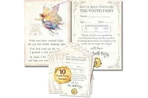 FAIRY DOOR KINGDOM Tooth Fairy Certificates, 10 x Tooth Fairy Receipts Double Sided, Made and Designed in UK Tooth Fairy Kit
