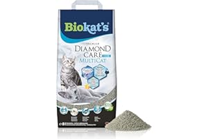 Biokat's Diamond Care MultiCat Fresh mit Duft - Feine Katzenstreu mit Aktivkohle speziell für Mehrkatzen-Haushalte - 1 Sack (1 x 8 L)