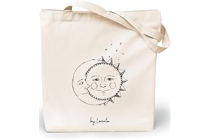 Loxato Tote Bag Aesthetic - Borsa Shopper Cotone 220g/m2 35x42cm - Borsa Tela Donna - Borse Shopper Tela - Extra Largo 8cm