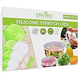 Silicone Stretch lids Food Cover by Envirix | 16 Pack | Reusable Food Covers | Perfect Plastic & Cling Film Alternative | Exp