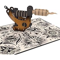 Carte Pop UP 3D Pour Les Fans De Tatouage Bon D'achat Original Pour Un Cadeau D'anniversaire De Tatouage