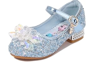 Monissy Déguisement Doux Chaussures Enfant Paillettes de Princesse Comfortable Mariage Noël Fête Anniversaire Carnaval Cérémonie Fête Cadeau Fille Ballerines Cosplay pour Enfant Costume