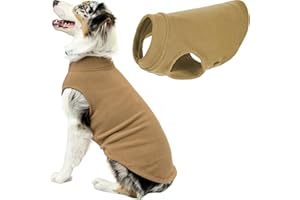 Gooby Stretch Fleece Pull Over Cold Weather Dog Vest, 6X-Large, Sand