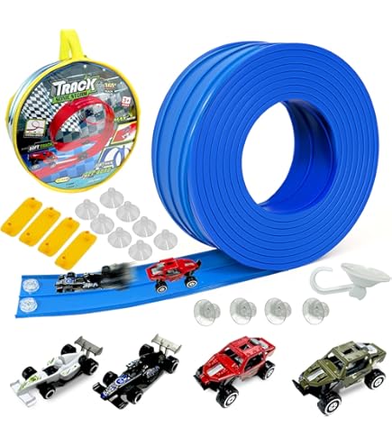 Circuit Voiture Enfant 42pcs Voiture De Course En Métal Jouets De Piste