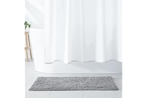Amazon Basics Salle de bain Tapis antidérapant en microfibre, platine, 53 x 87 cm