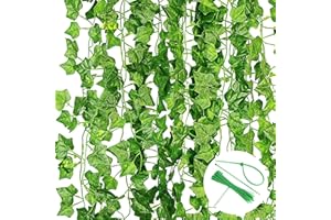 Noa Home Deco Plantas Hiedra Artificial Enredaderas Artificiales, 24 Piezas, Colgantes Decoración Hojas Follaje Falsas Interior Exterior (2.2M, con Bridas de Cables)