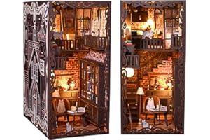 AONGAN Book Nook Kit - DIY Miniature Dollhouse Kit, DIY 3D Wooden Puzzle Bookends, Craft Gifts/Home Decoration for Family (No.9 Secret CastleⅡ)
