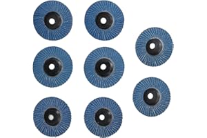 Jortmrd 8 Piezas Discos Abrasivos Disco 76 mm x 10 mm Disco de Láminas Grano 40 60 80 120 Disco Amoladoras para Angular 10,8-12 V para Acero Inoxidable Metal Acero y Madera (Azul)
