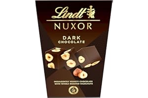 Lindt Nuxor Rich Gianduja Dark Chocolate Ganache With Whole Roasted Hazelnuts Box, 150g - Gift Present or Sharing Box - Easter, Birthday, Celebrations, Congratulations