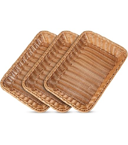 Corbeille En Osier Naturel – Panier De Rangement 60x50x18 Cm Pour Pain, Fruits Ou Décoration