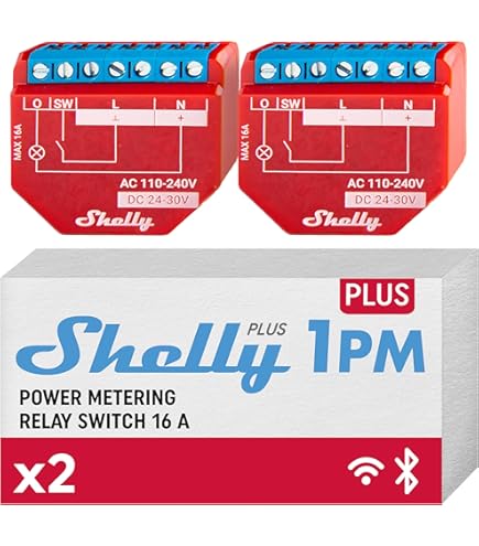 Support Shelly Pour Rail DIN - Compatible Plus 1/1PM/2PM/i4 En PETG