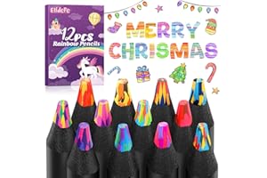 ELIDEPE Adventskalender Füllung, Mitgebsel Kindergeburtstag, 12 Regenbogenstift Buntstifte Stifte Kinder, Adventskalender Füllung Mädchen, Geschenke für Mädchen,Bastelset Kinder ab 6 Jahre,Weihnachtsgeschenke