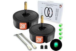 ‎AVVS TECH Fahrradschlauch 28 Zoll Set | Kompatibel mit Continental & Schwalbe | für AV SV DV Ventile | Zubehör für Trekking & Citybike inkl. Reifenheber & Leuchtkappen
