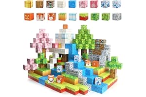 Uiczdry 80 Pièces Blocs de Construction Magnétiques,2.5CM/Pièces Construction Magnetique Enfant,Build Cube Magnétique Magnet World,pour Garçons Filles de 3、4、5、6、7、8 Ans,Jeux créatifs de Puzzle