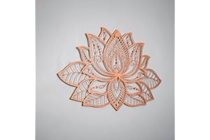 iwa concept 3D Mandala Metal Wall Decor | Lotus Flower Decoration for Homes | Bedroom Metal Wall Art | Office Decor | Living Room Decor | New Year Gift | (26.3" x 17" | 67 x 43 cm, Copper)
